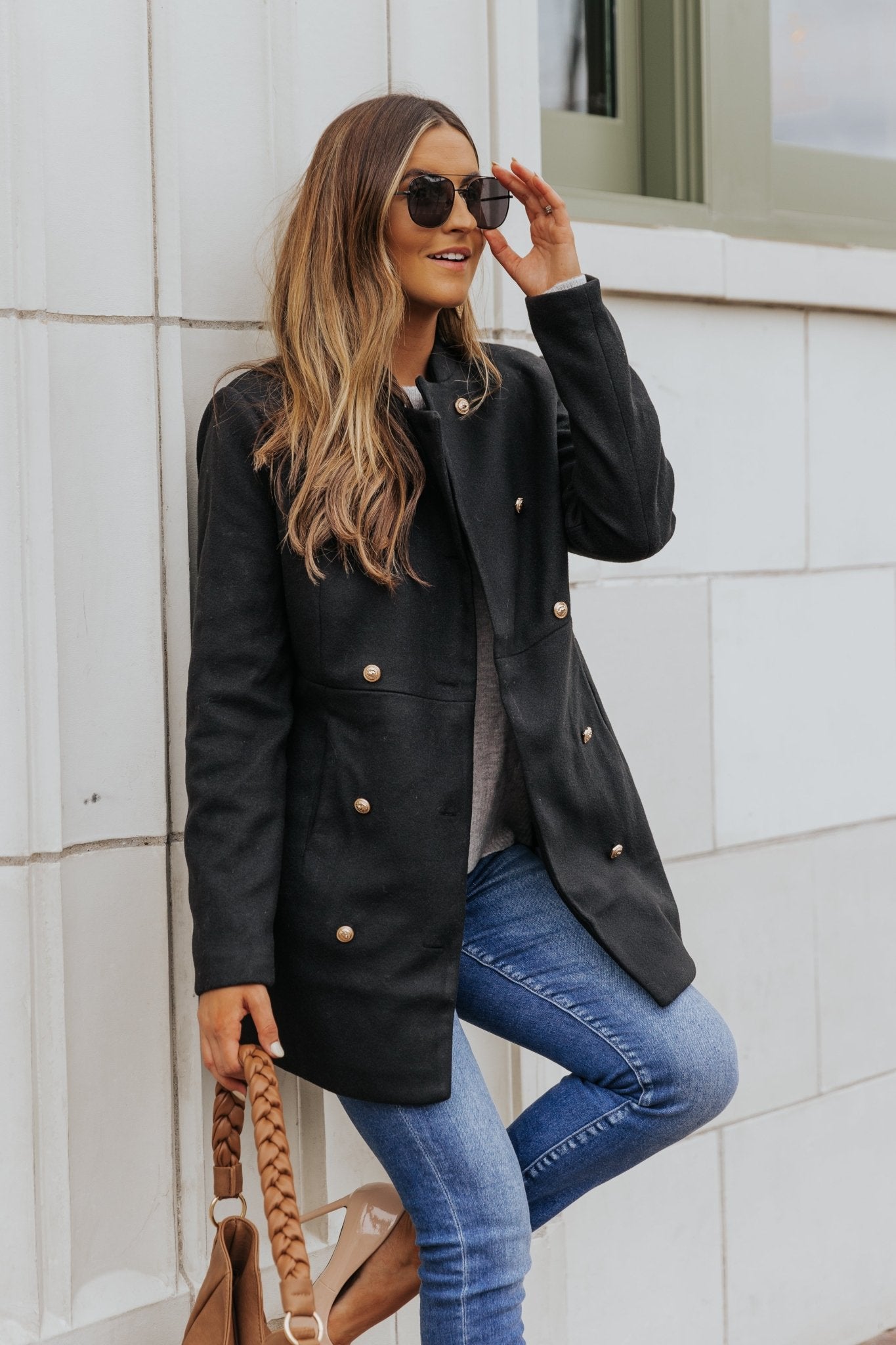 Black Double Breasted Peacoat - Magnolia Boutique