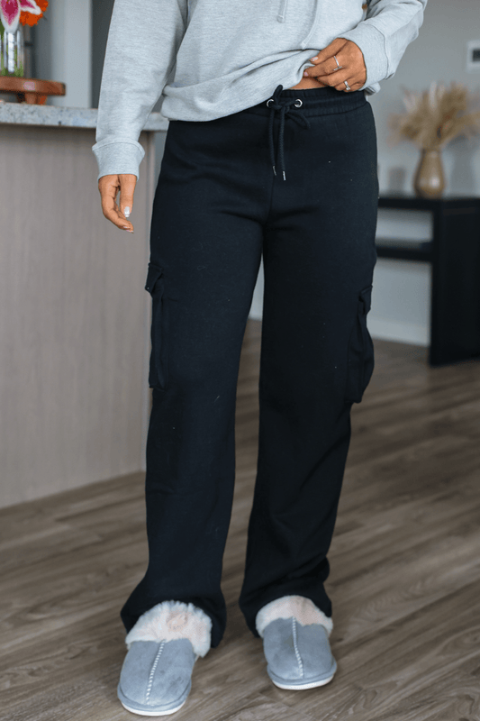 Black Fleece Cargo Pants - Magnolia Boutique