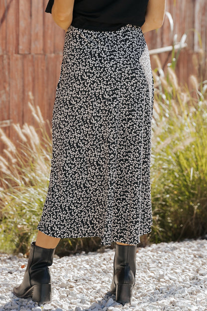 Black Leopard Print Midi Skirt - Magnolia Boutique