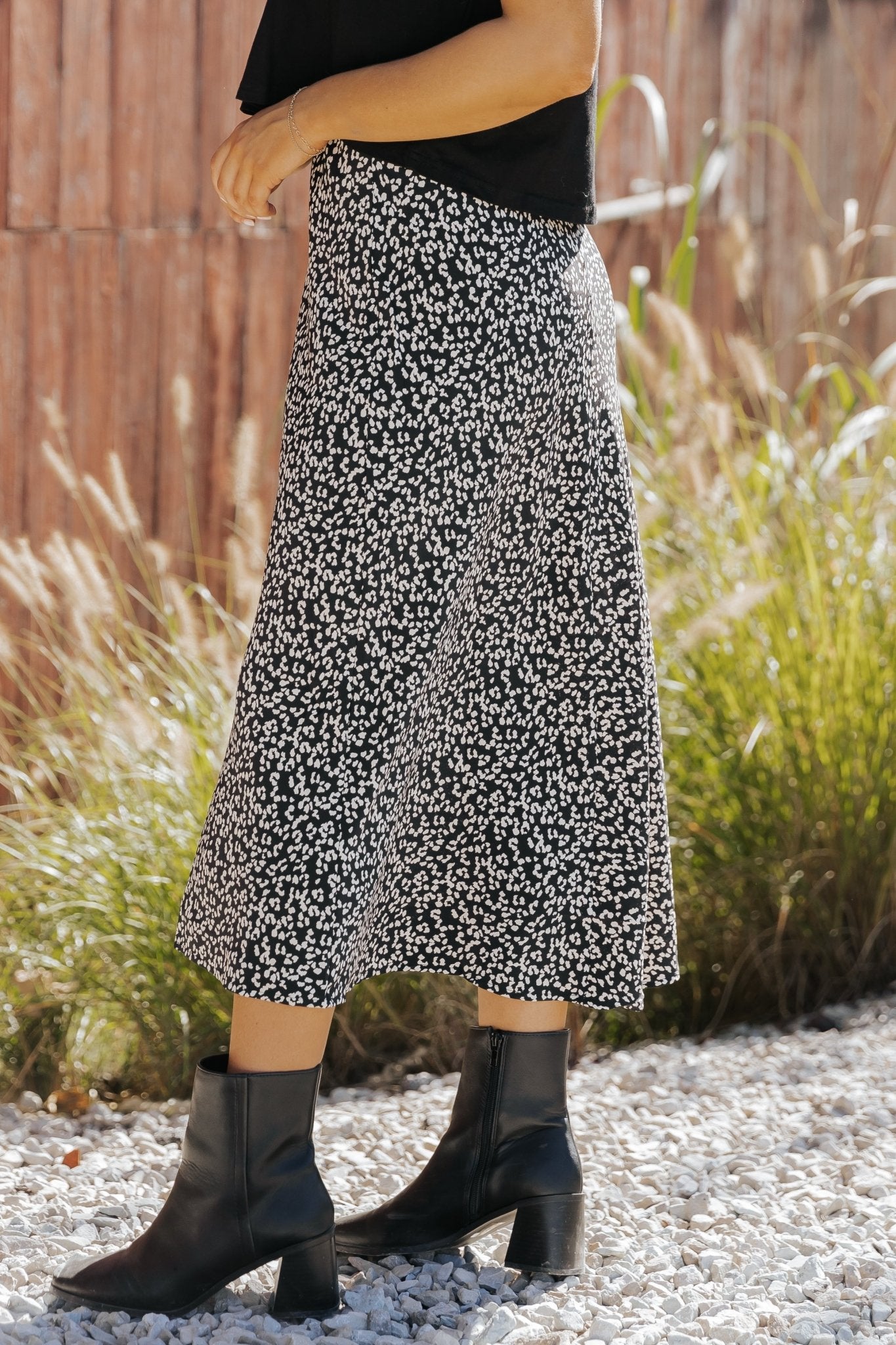 Black Leopard Print Midi Skirt - Magnolia Boutique