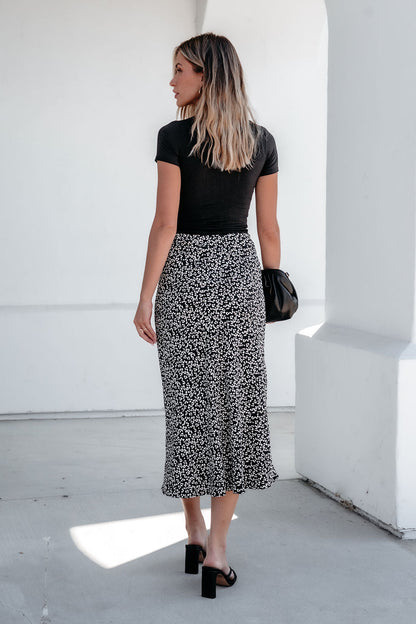 Black Leopard Print Midi Skirt - Magnolia Boutique