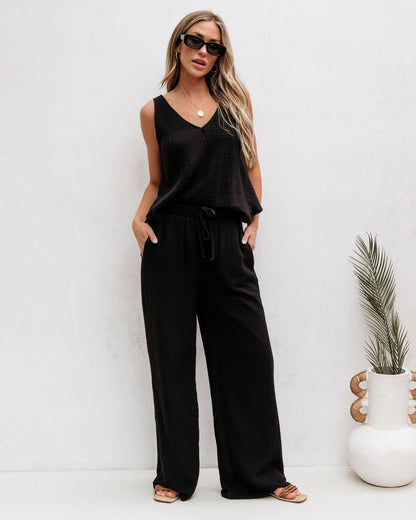 Black Linen Wide Leg Pants | Pre Order - Magnolia Boutique