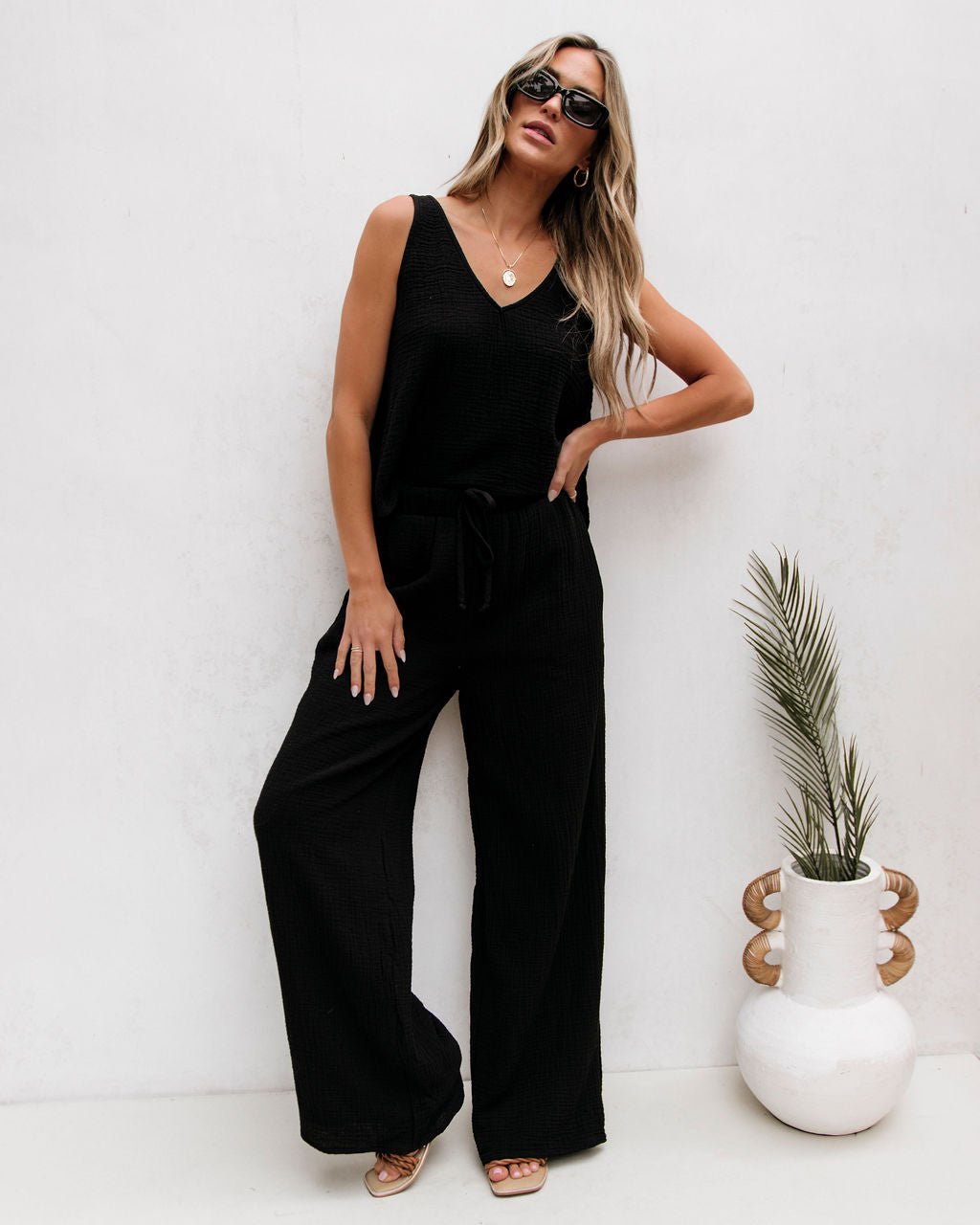 Black Linen Wide Leg Pants - FINAL SALE – Magnolia Boutique