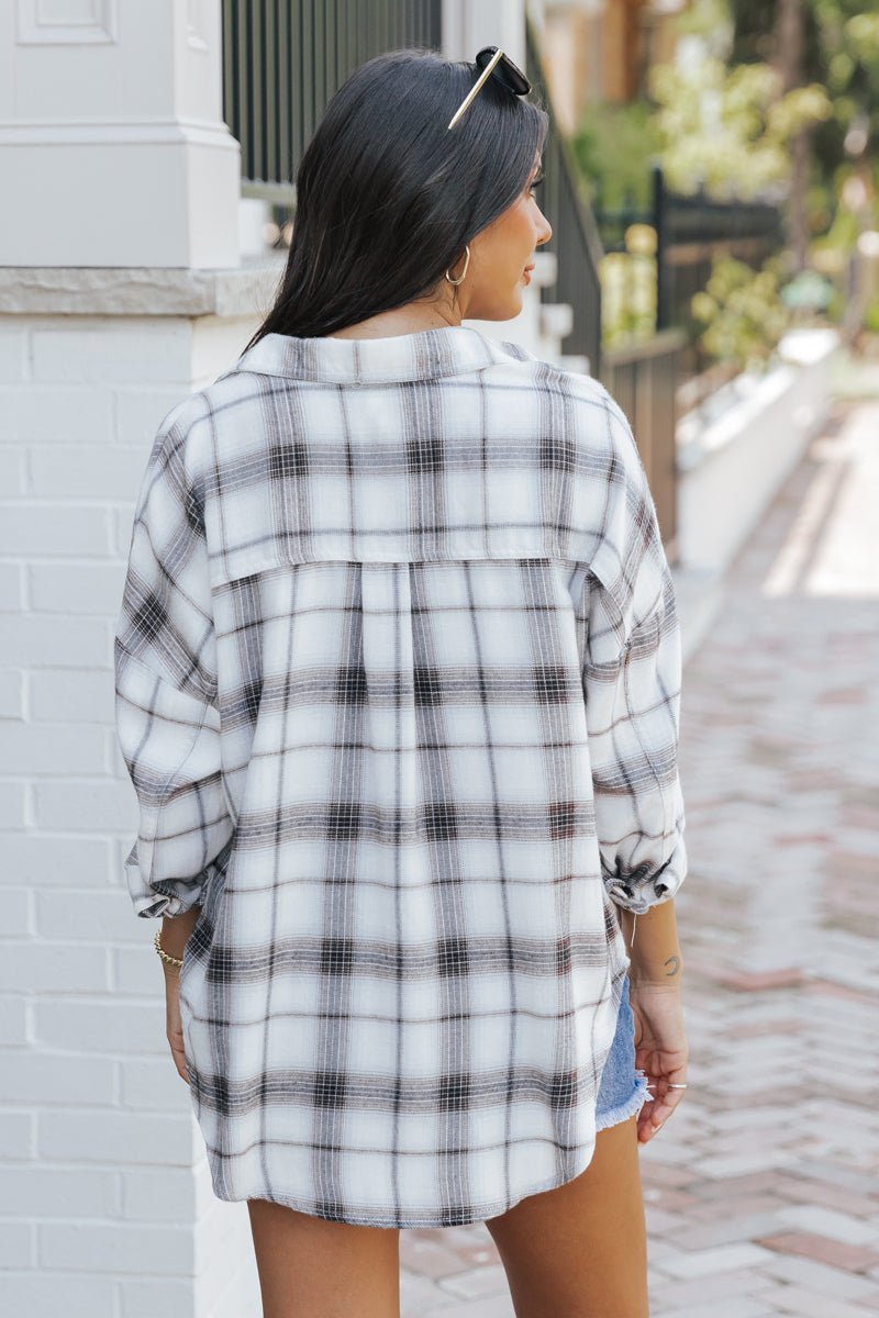 Black Plaid Button Down Shirt - Magnolia Boutique