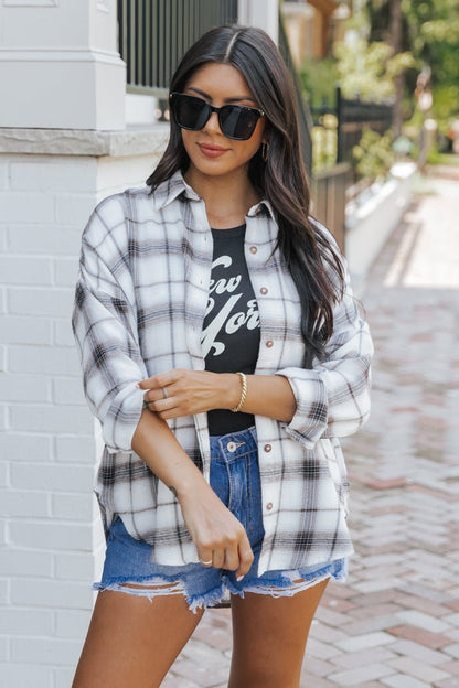 Black Plaid Button Down Shirt - Magnolia Boutique