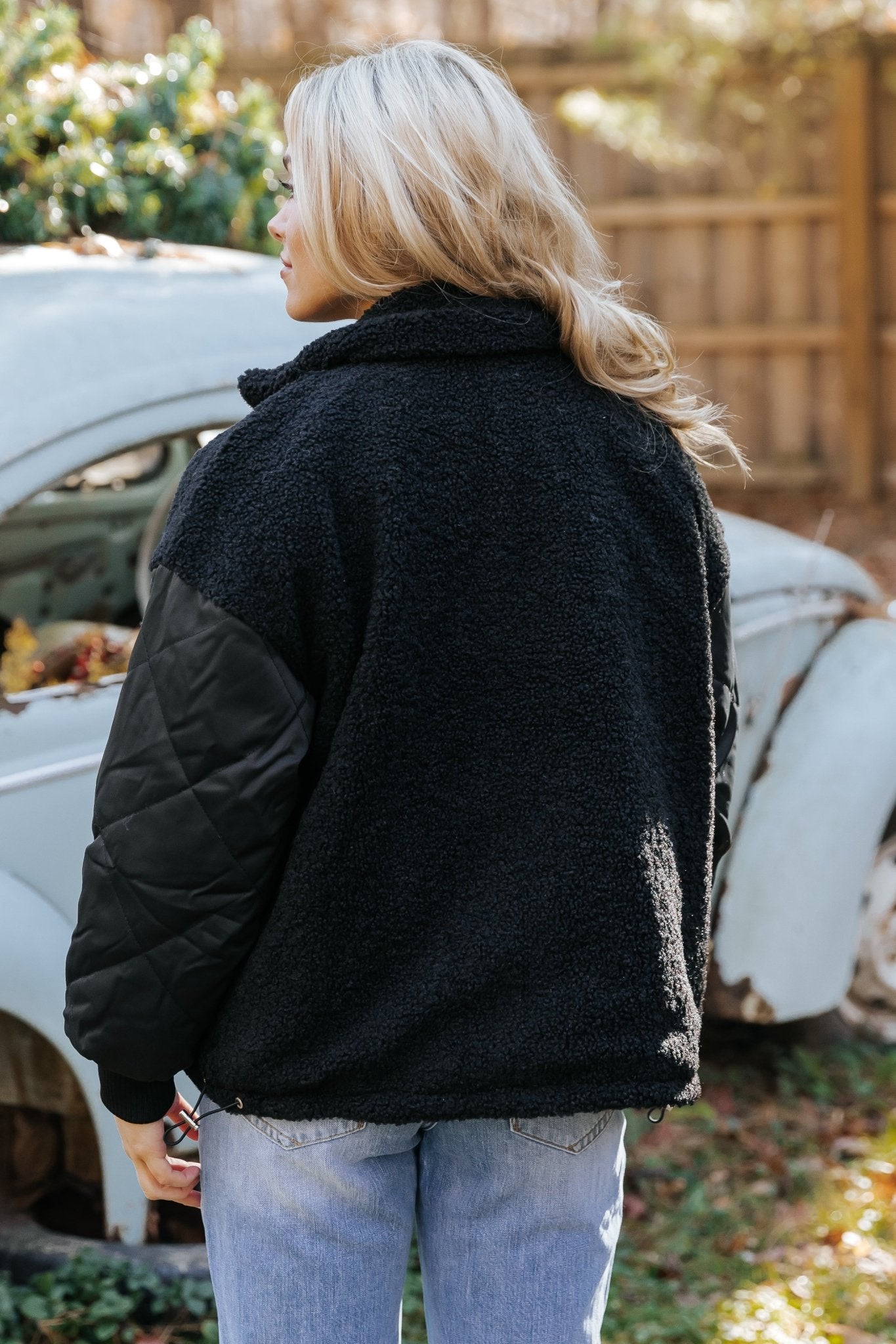 Black Reversible Faux Fur Puffer Jacket - Magnolia Boutique