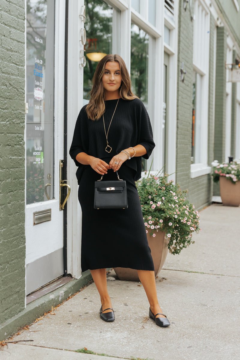 Black Ribbed Midi Tank Dress - Magnolia Boutique