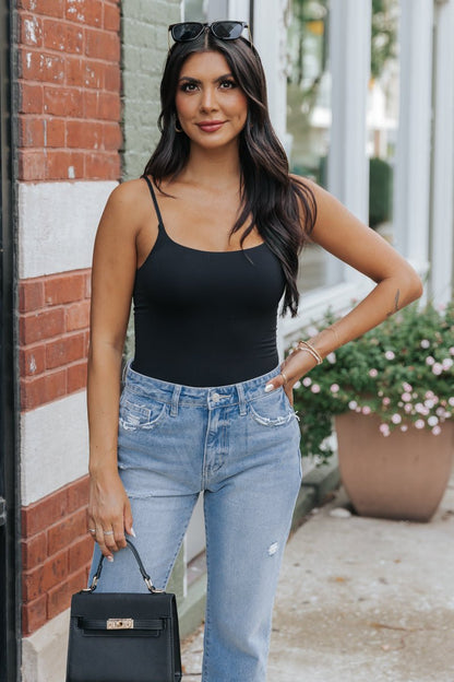 Black Seamless Double Layer Bodysuit - Magnolia Boutique