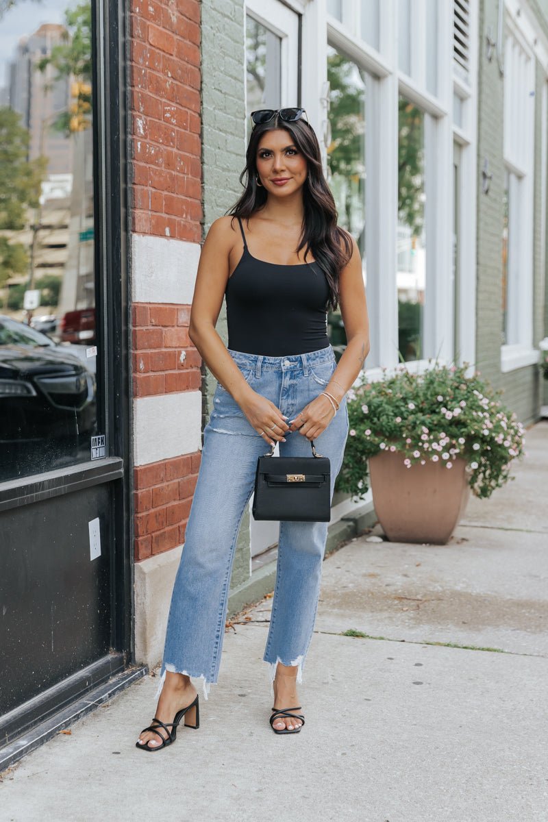 Black Seamless Double Layer Bodysuit - Magnolia Boutique