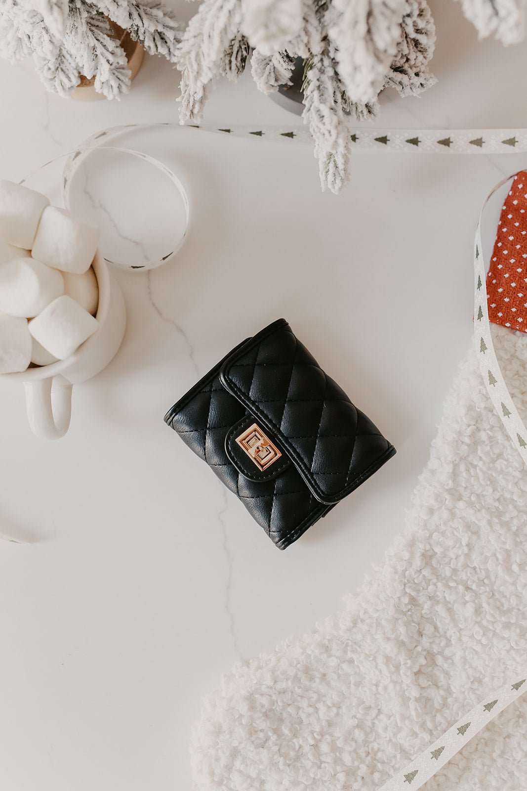 Black Shantel Quilted Vegan Leather Wallet - Magnolia Boutique