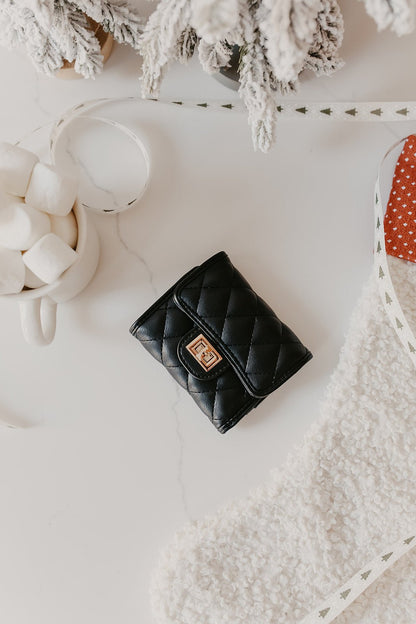 Black Shantel Quilted Vegan Leather Wallet - Magnolia Boutique