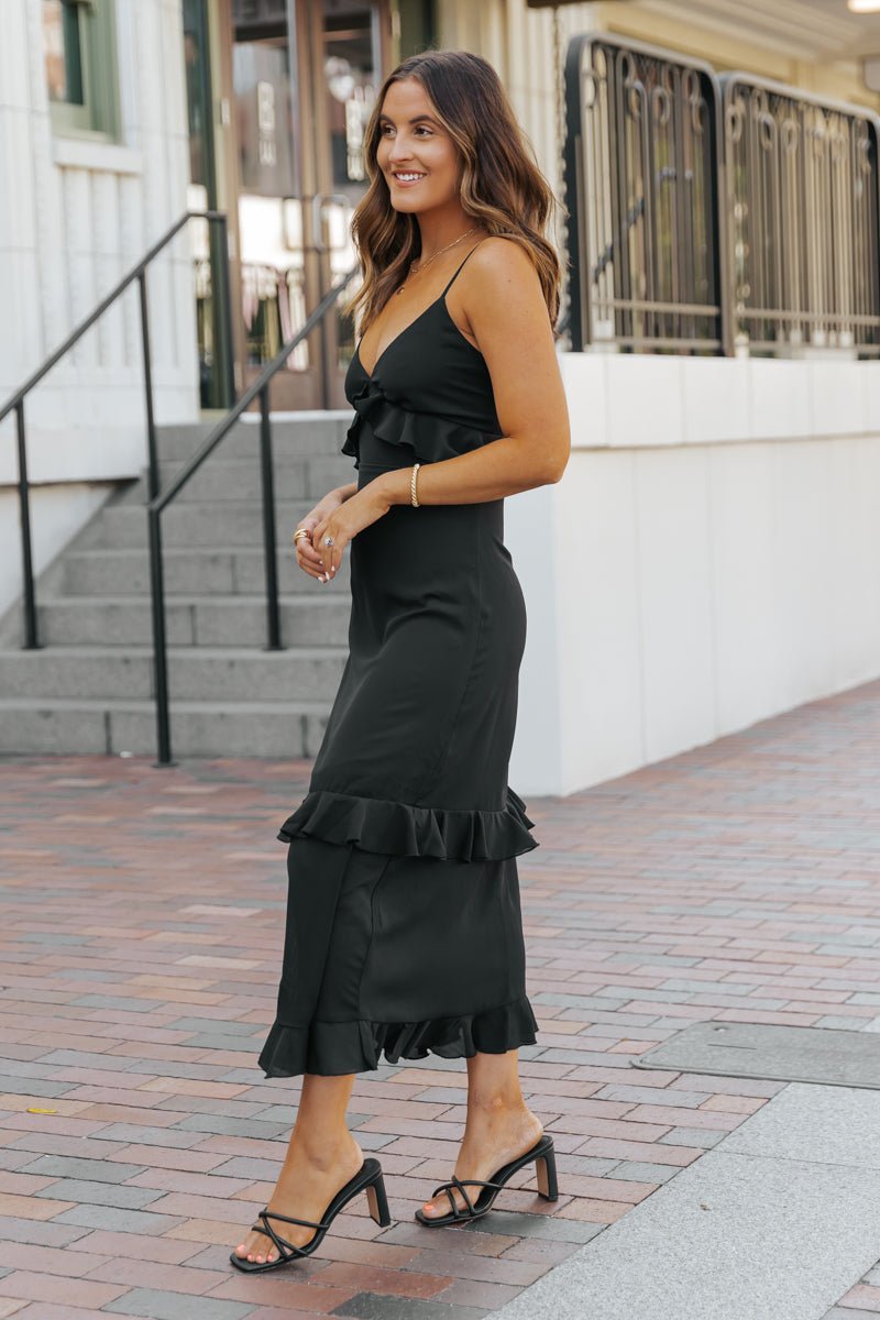 Black Sweetheart Ruffled Maxi Dress - Magnolia Boutique