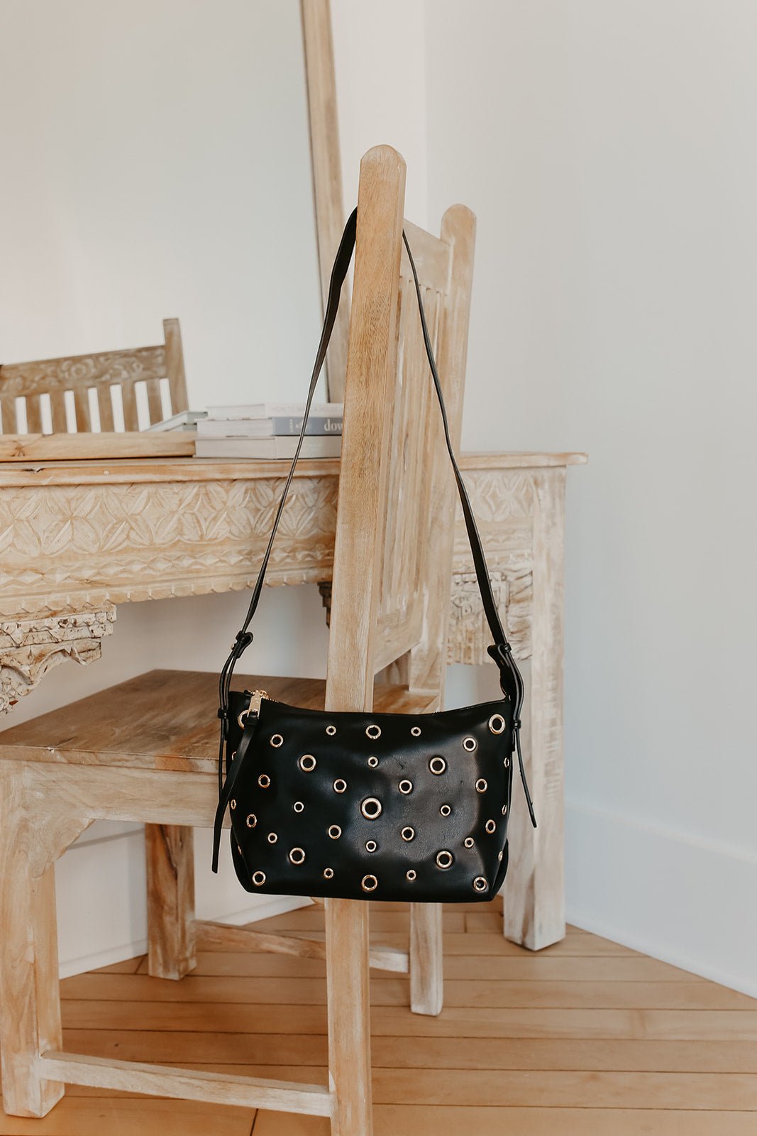 Black Taran Vegan Leather Crossbody Bag - Magnolia Boutique