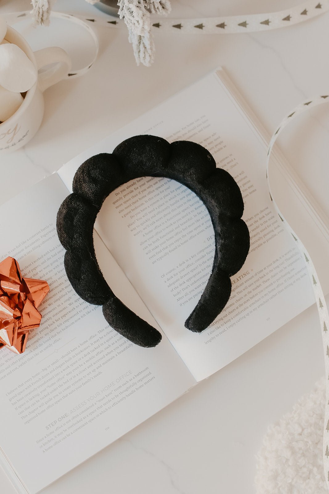 Black Terry Scalloped Headband - Magnolia Boutique