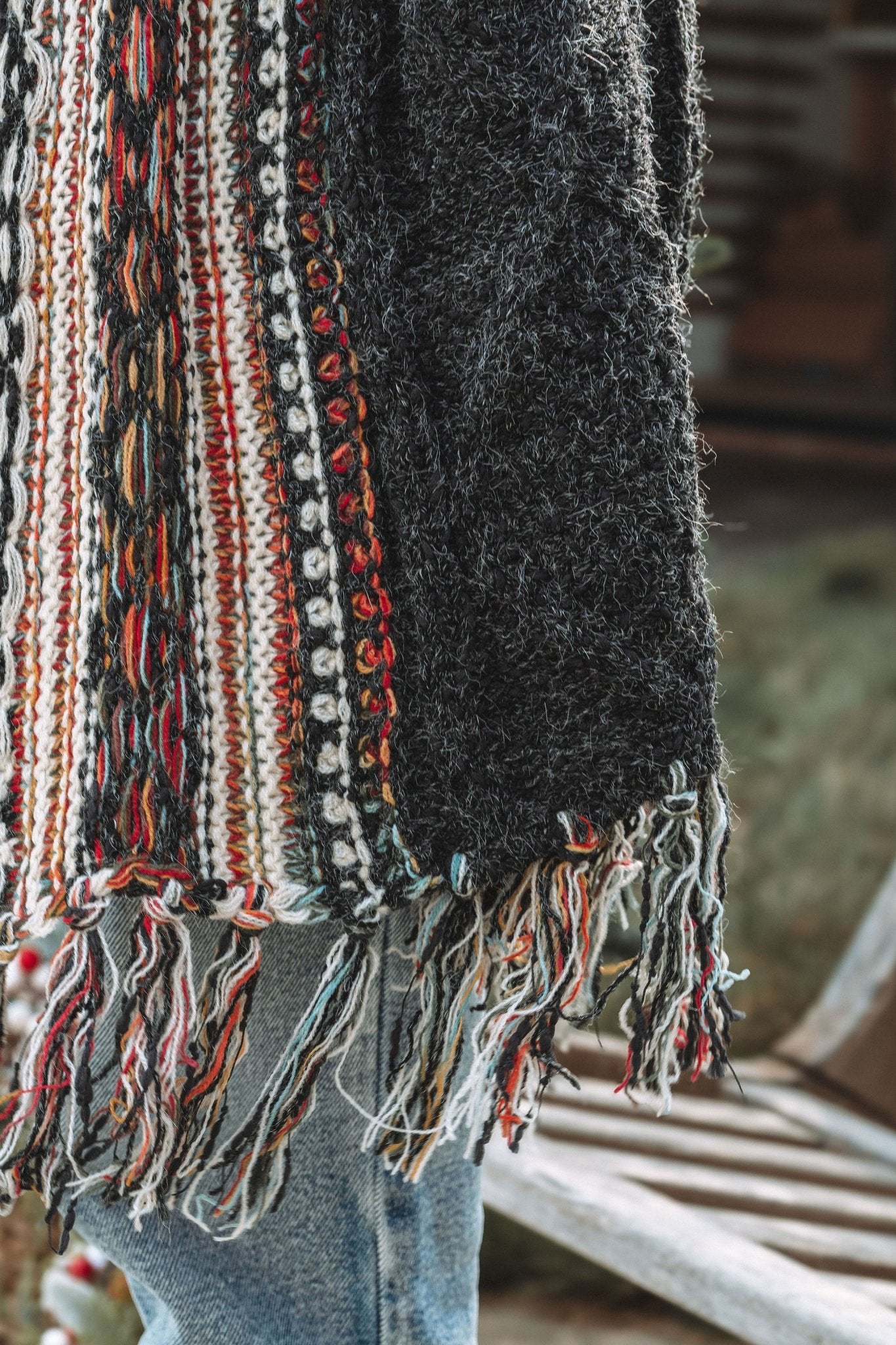 Black Tribal Print Fringe Duster Cardigan - Magnolia Boutique