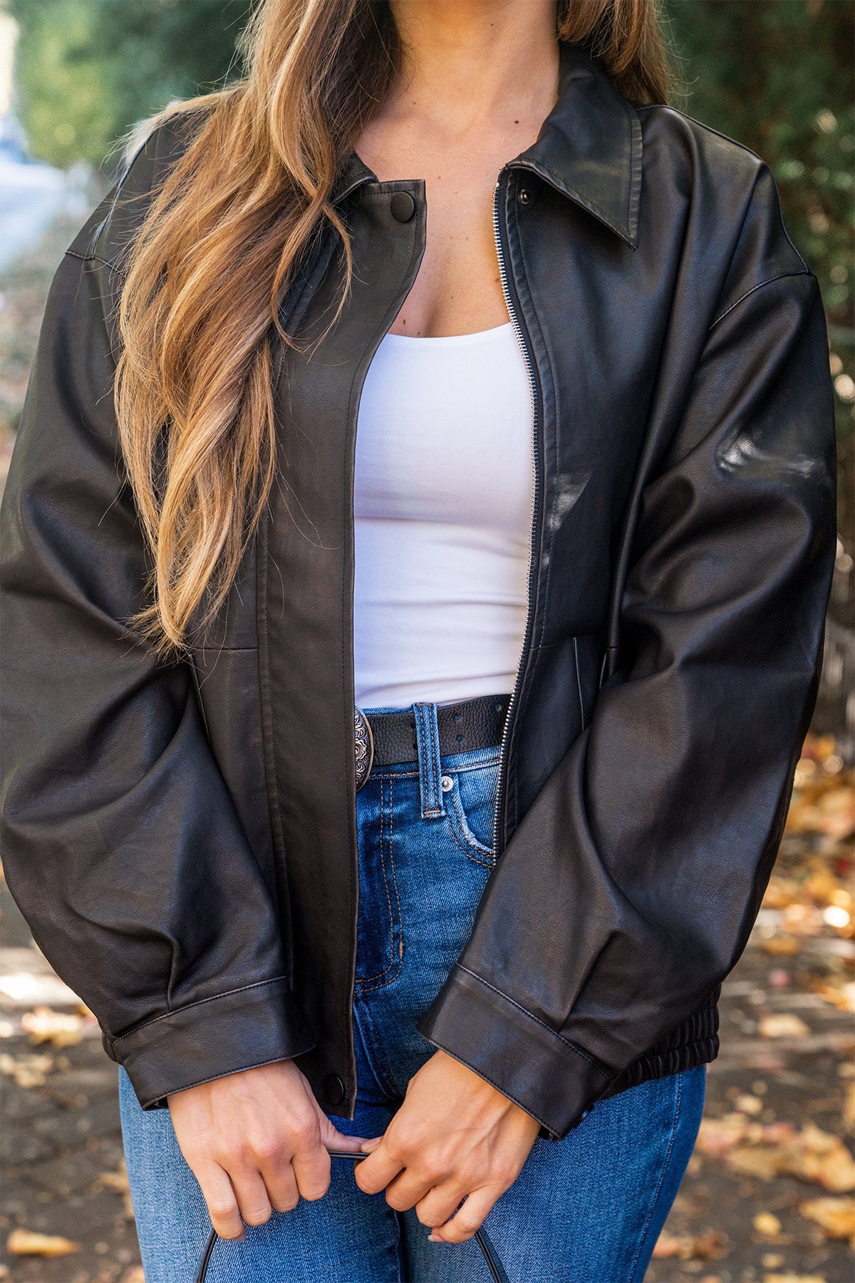 Black Wash Faux Leather Jacket - Magnolia Boutique