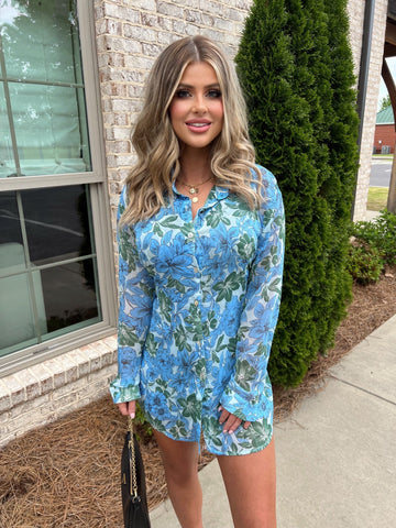 Magnolia Romper in Blue Multi main image 0