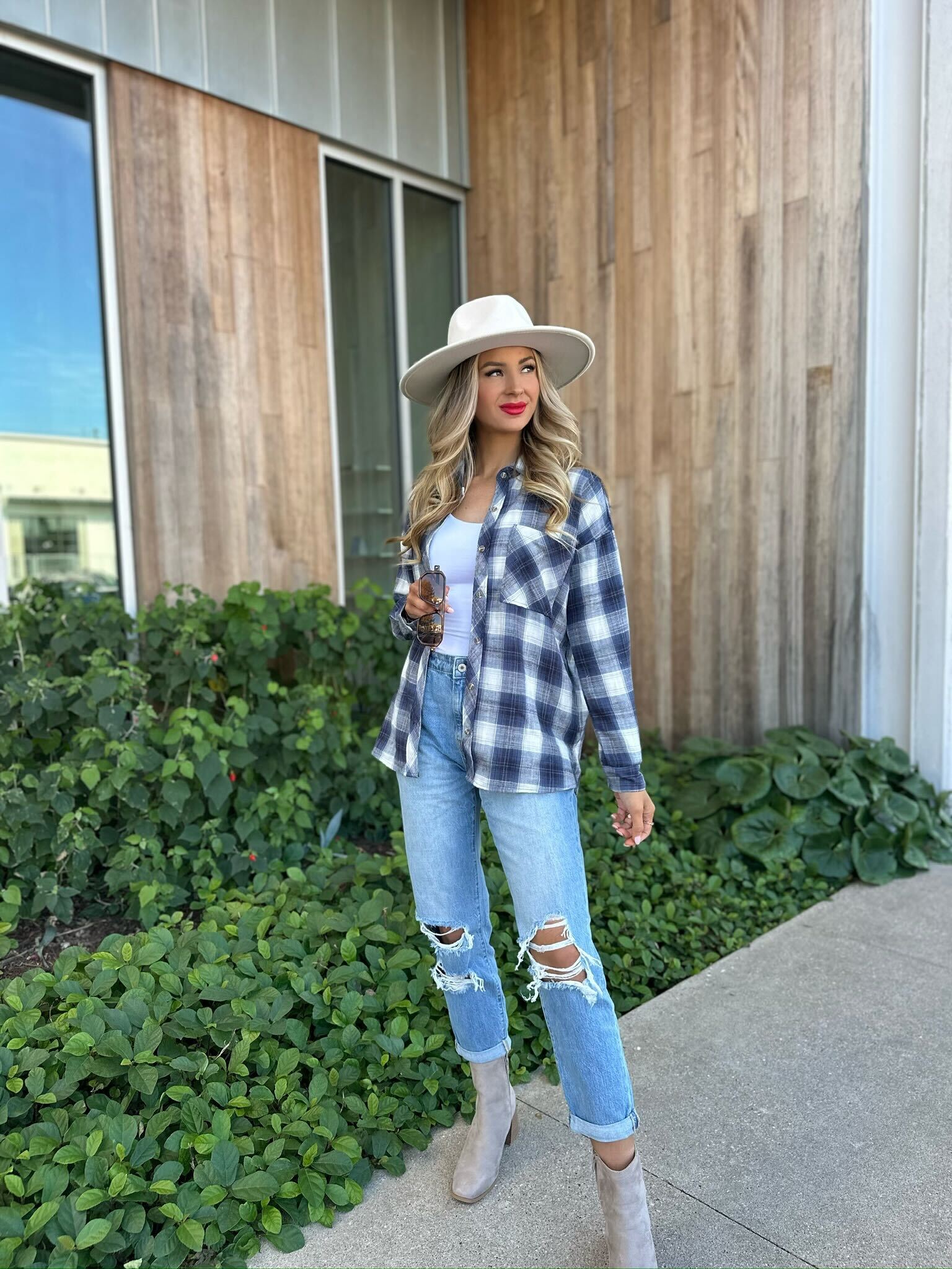 Blue Plaid Flannel Shirt | Pre Order - Magnolia Boutique