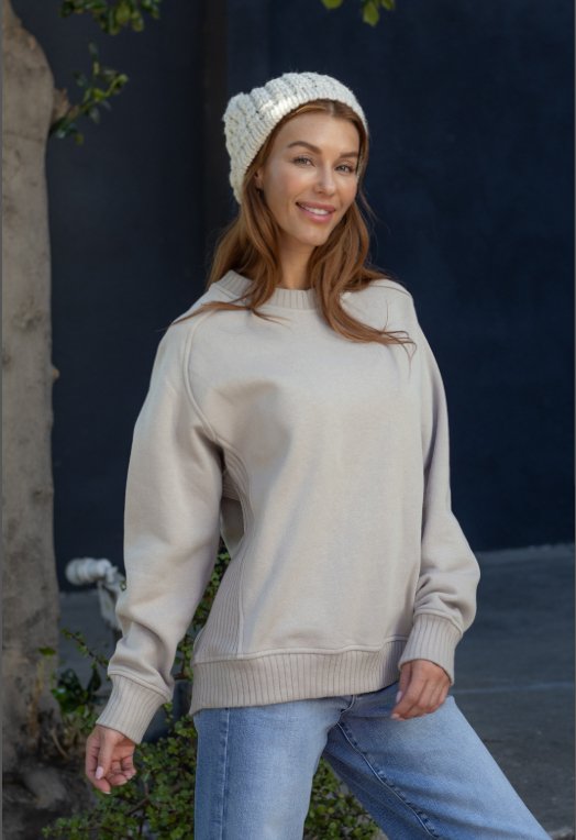 Bone French Terry Fleece Sweatshirt - Magnolia Boutique