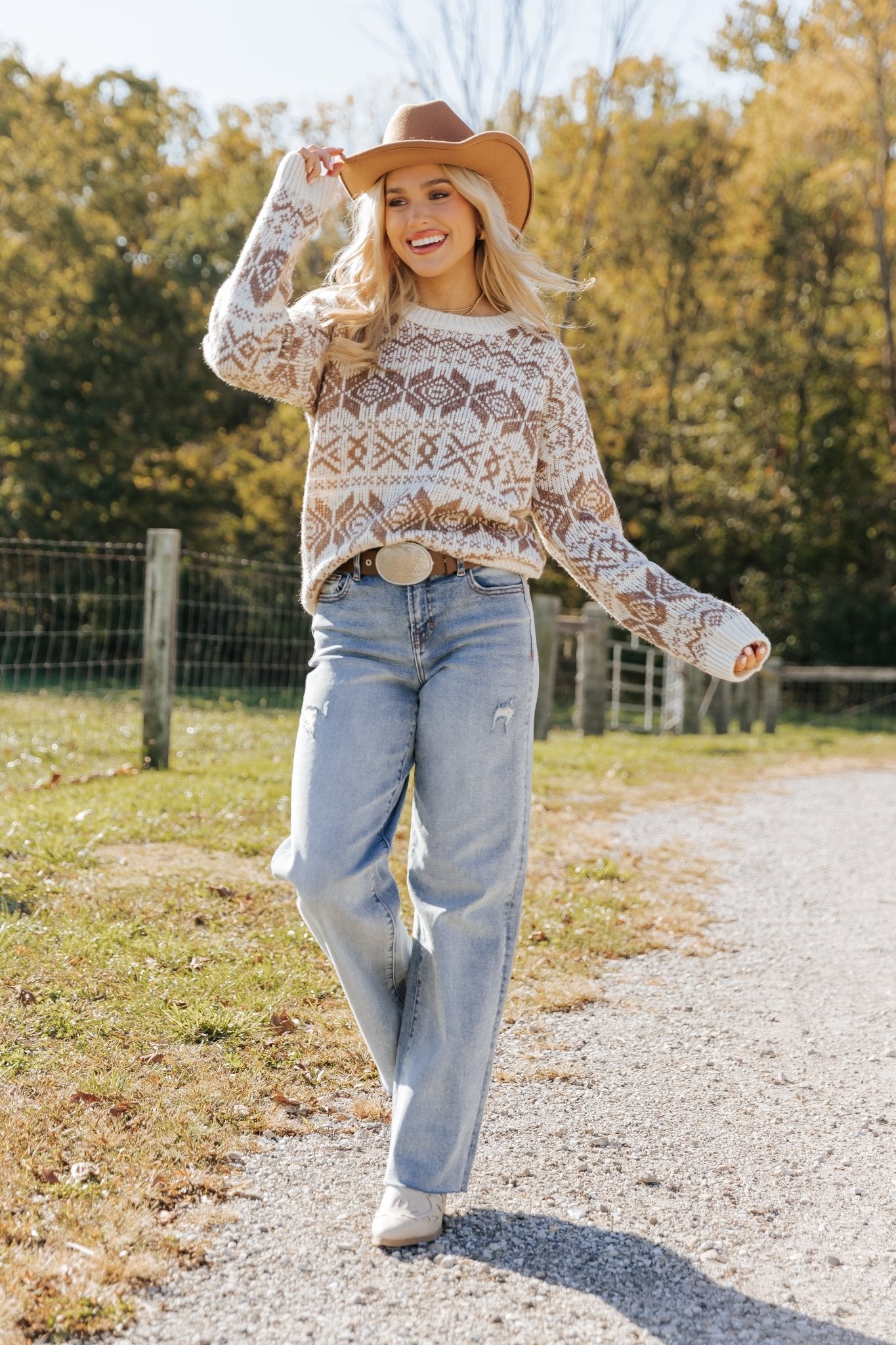 Brown and Beige Aztec Print Sweater | Pre Order - Magnolia Boutique