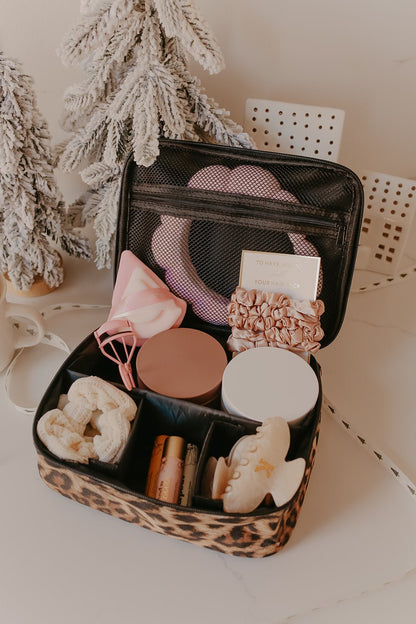 Brown Leopard Print Makeup Jewelry Case - Magnolia Boutique