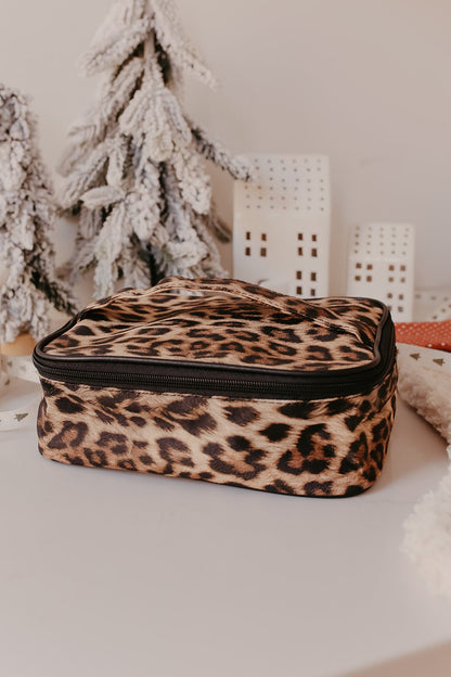 Brown Leopard Print Makeup Jewelry Case - Magnolia Boutique