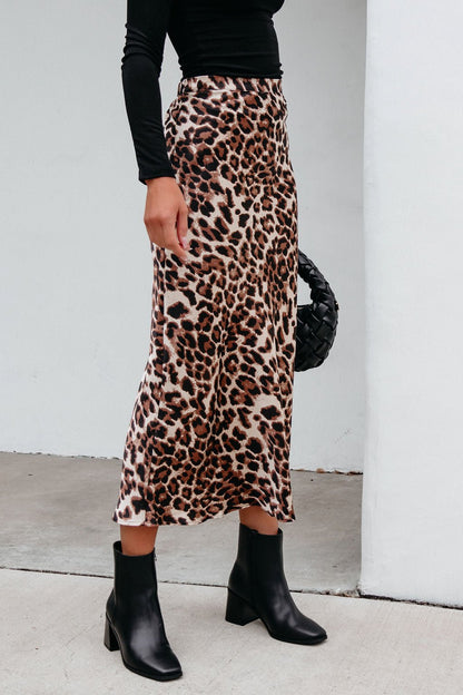 Brown Leopard Print Pencil Skirt | Pre Order - Magnolia Boutique