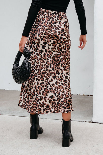 Brown Leopard Print Pencil Skirt | Pre Order - Magnolia Boutique