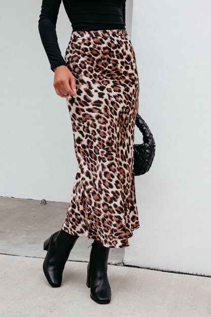 Brown Leopard Print Pencil Skirt | Pre Order - Magnolia Boutique