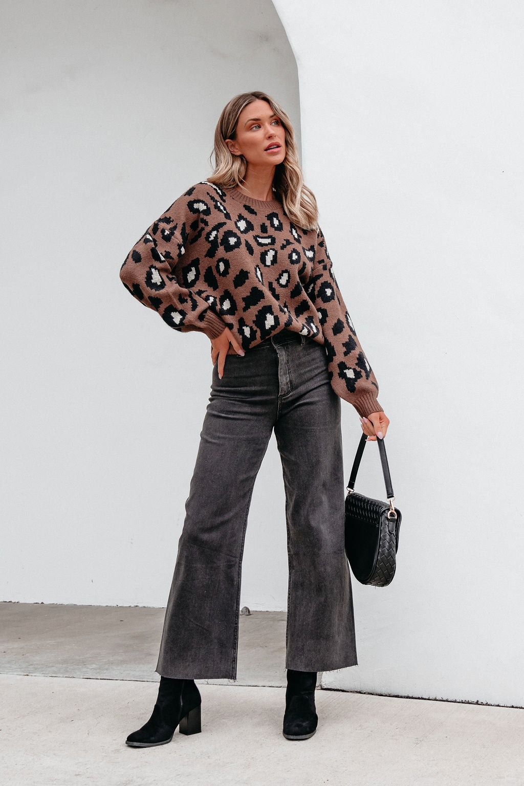 Brown Leopard Print Ribbed Sweater - Magnolia Boutique