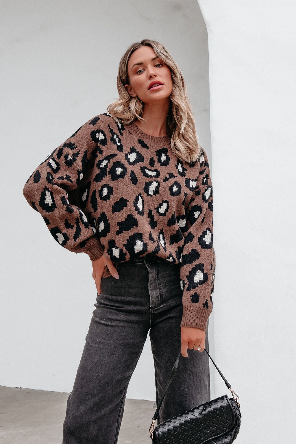 Brown Leopard Print Ribbed Sweater - Magnolia Boutique