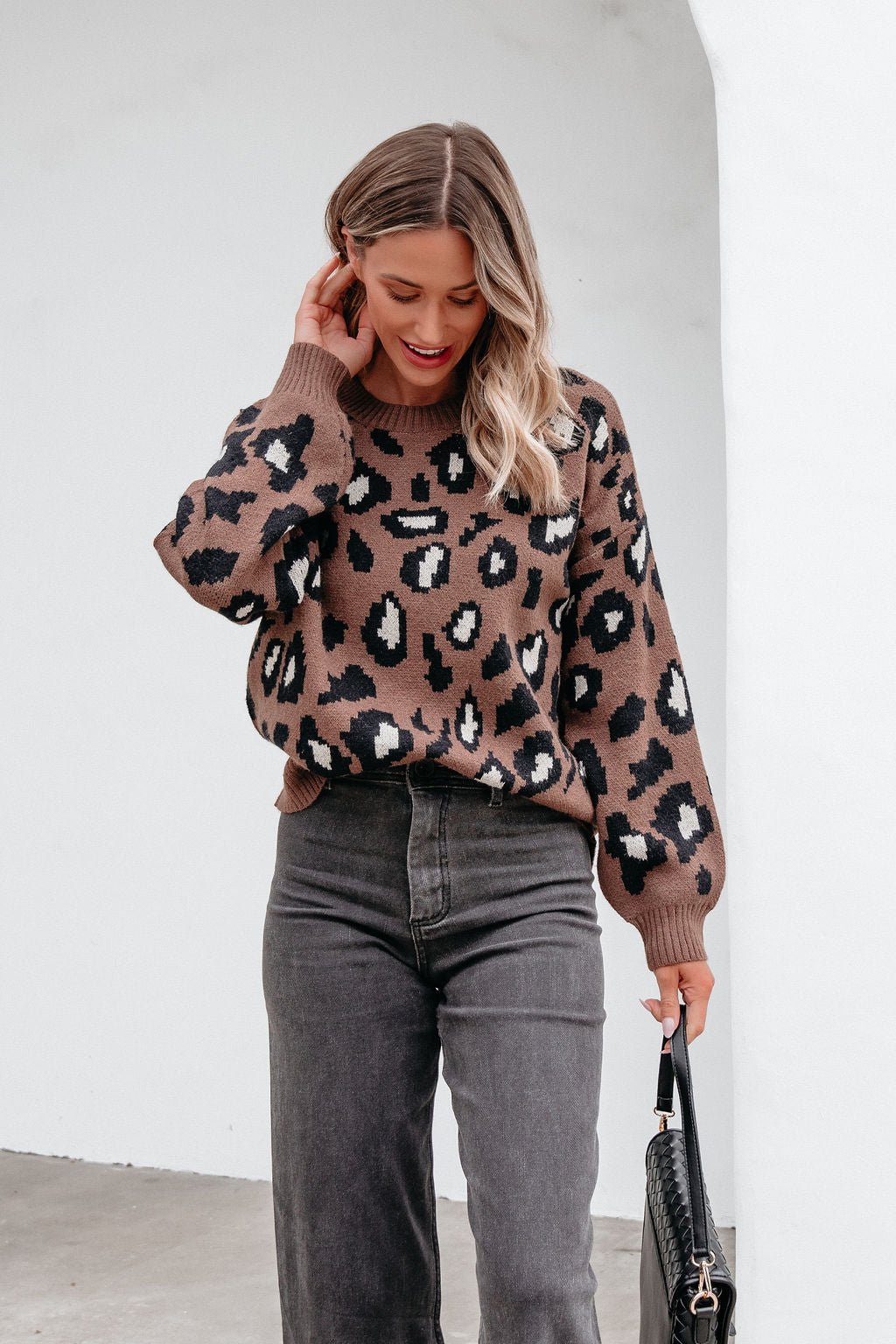 Brown Leopard Print Ribbed Sweater - Magnolia Boutique