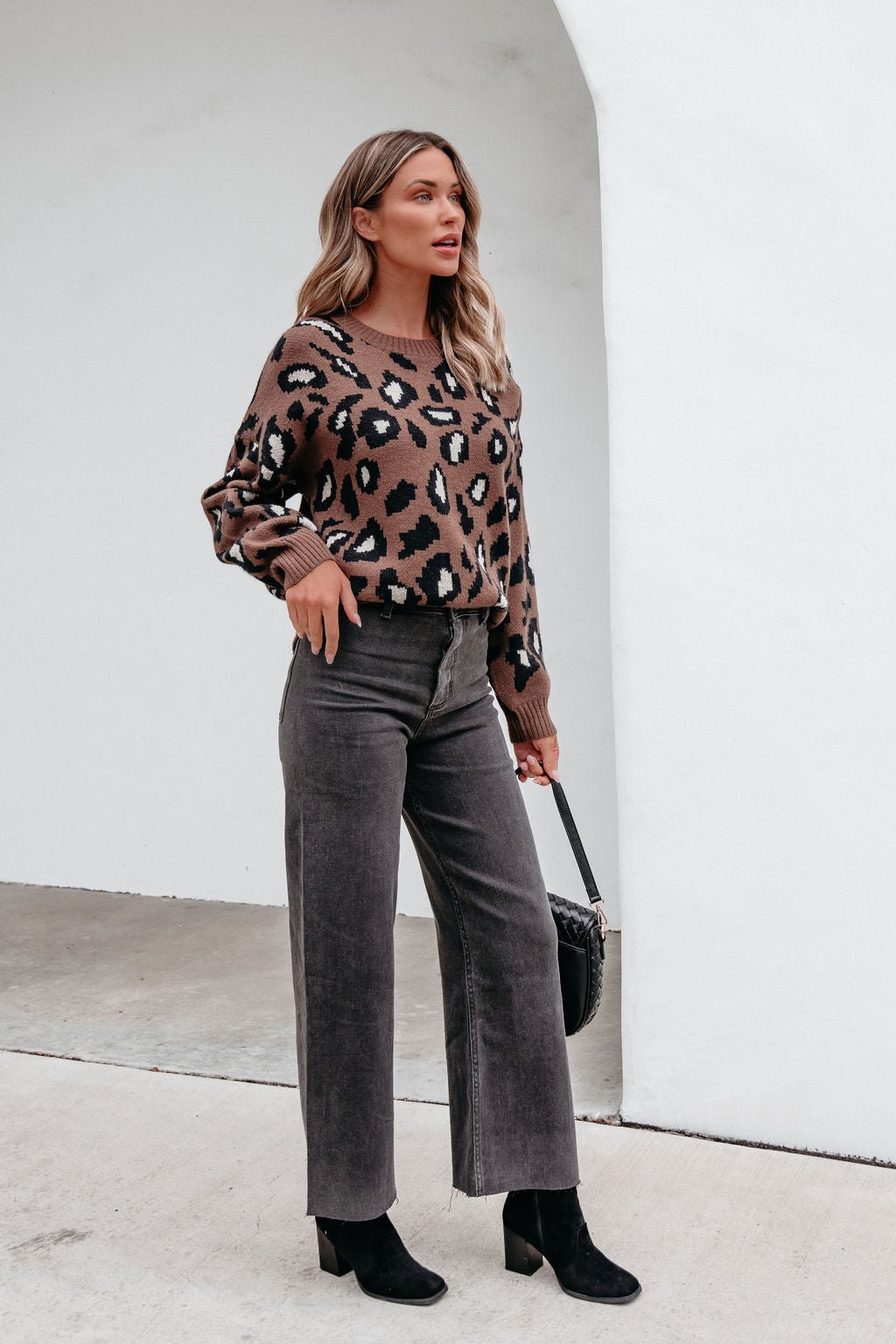 Brown Leopard Print Ribbed Sweater - Magnolia Boutique