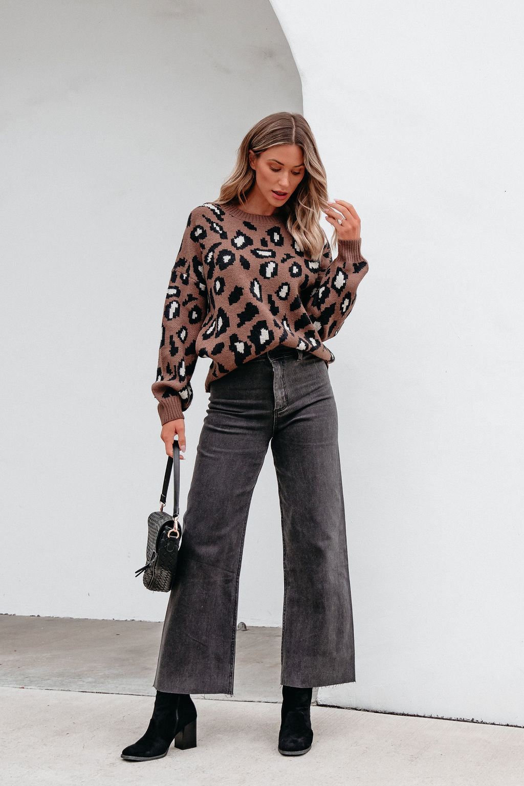 Brown Leopard Print Ribbed Sweater - Magnolia Boutique