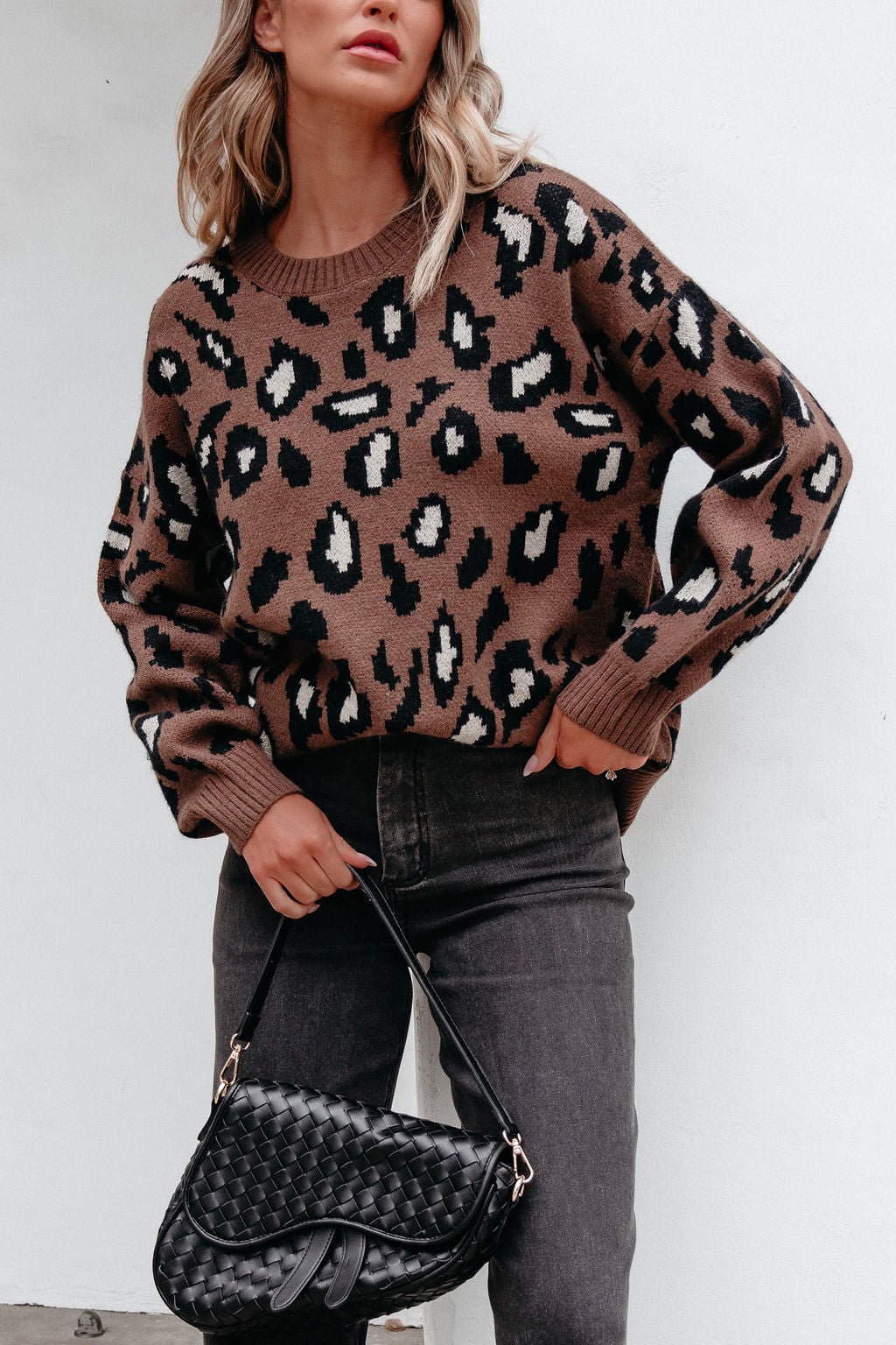 Brown Leopard Print Ribbed Sweater - Magnolia Boutique