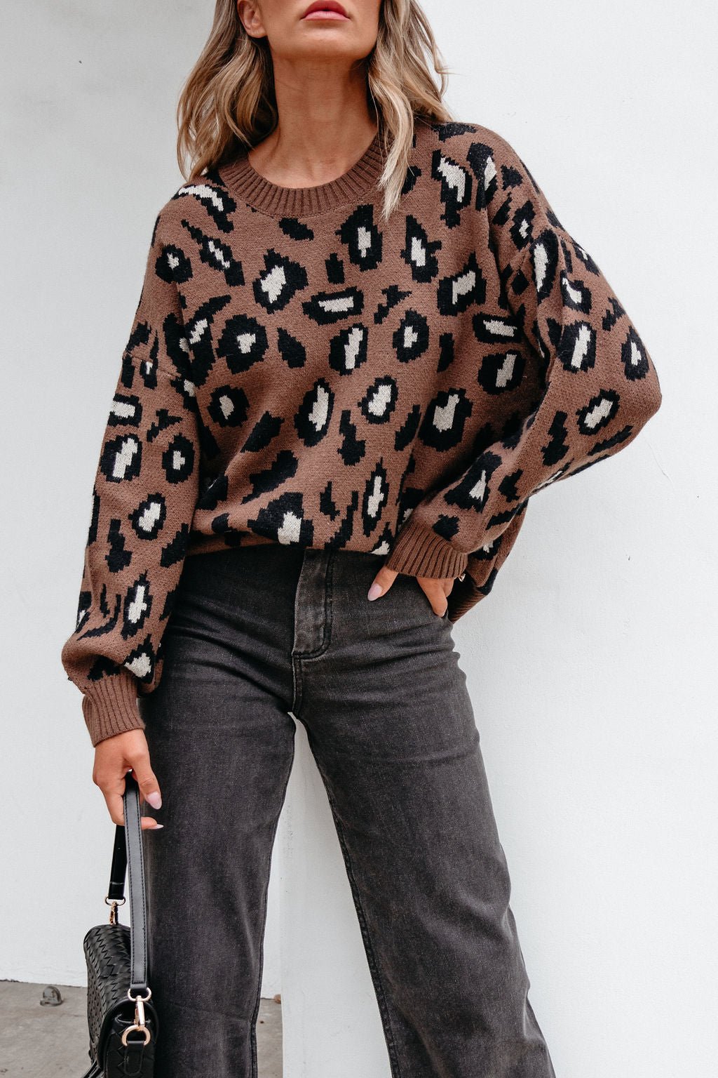 Brown Leopard Print Ribbed Sweater - Magnolia Boutique