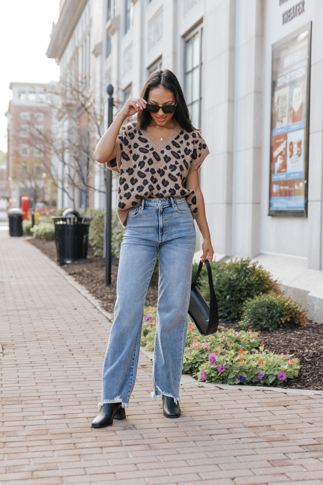 Brown Leopard Print Sweater Vest | Pre Order - Magnolia Boutique