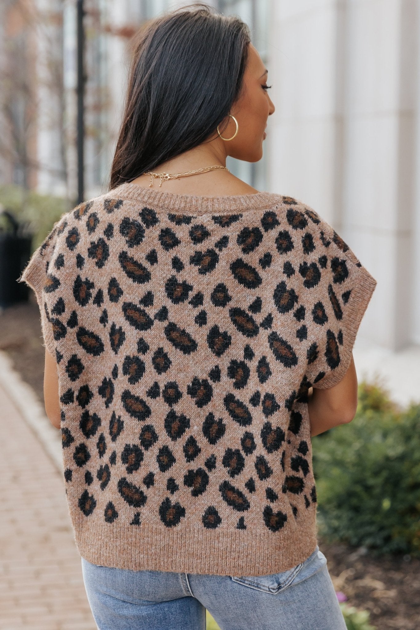 Brown Leopard Print Sweater Vest | Pre Order - Magnolia Boutique