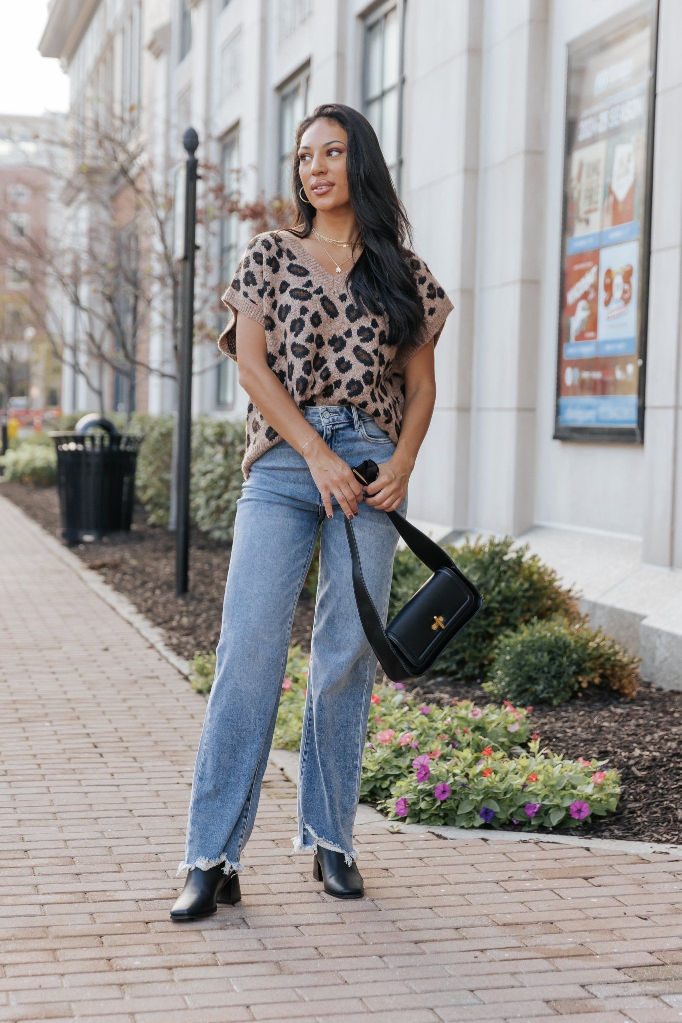 Brown Leopard Print Sweater Vest | Pre Order - Magnolia Boutique