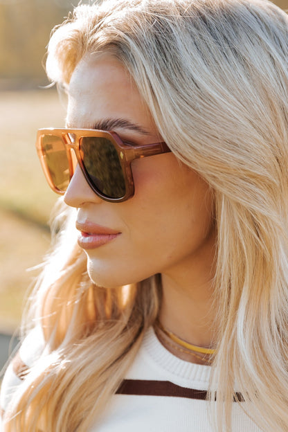 Brown Square Aviator Sunglasses - Magnolia Boutique