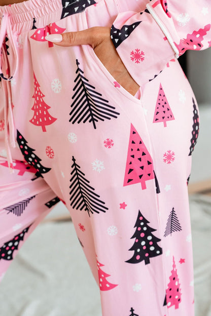 Buttery Soft Pink Christmas Tree Pajama Set - Magnolia Boutique