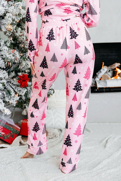 Buttery Soft Pink Christmas Tree Pajama Set - Magnolia Boutique