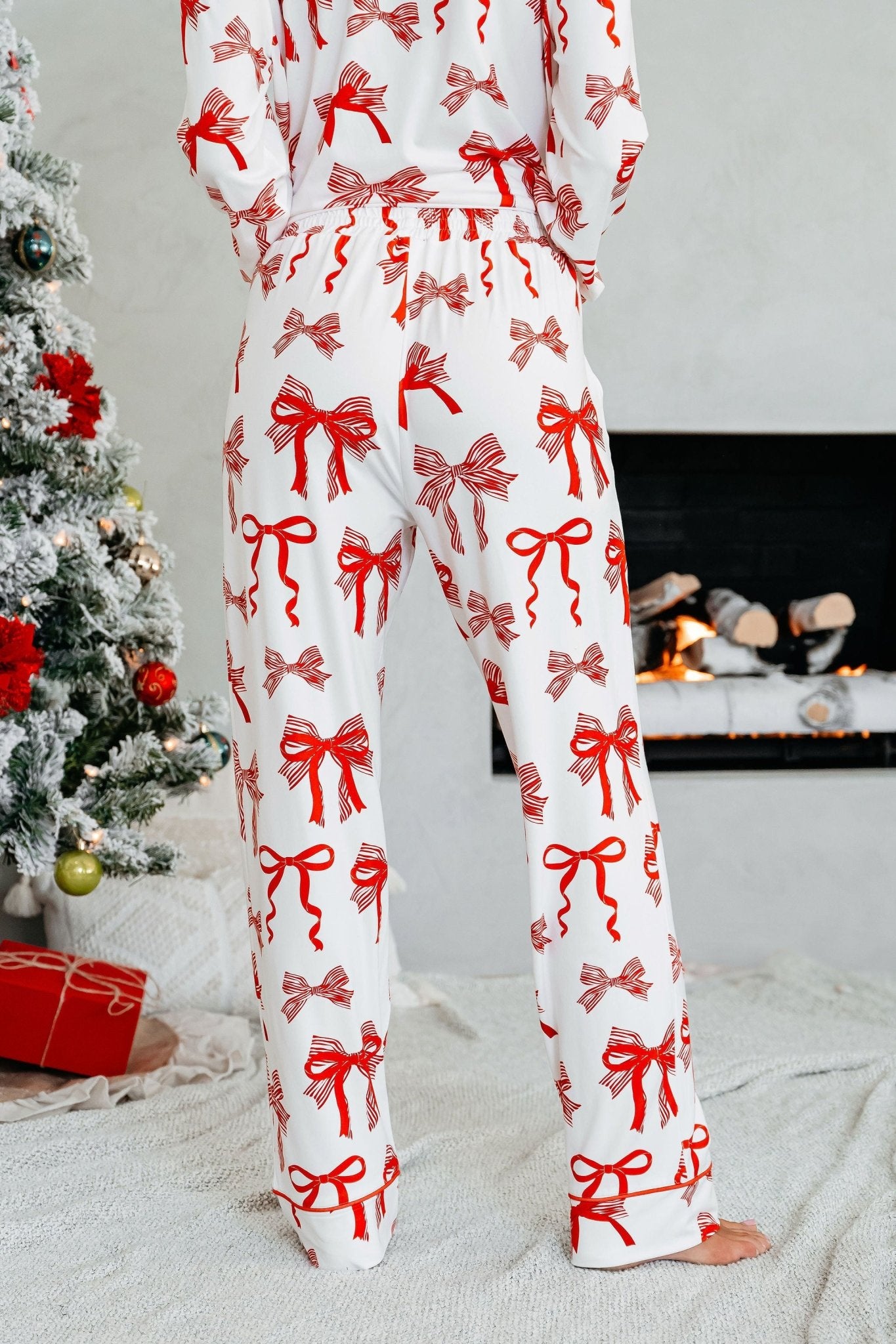 Buttery Soft Red Bow Print Pajama Set - Magnolia Boutique