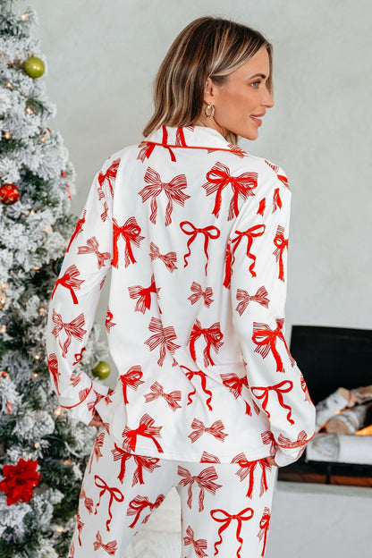 Buttery Soft Red Bow Print Pajama Set - Magnolia Boutique