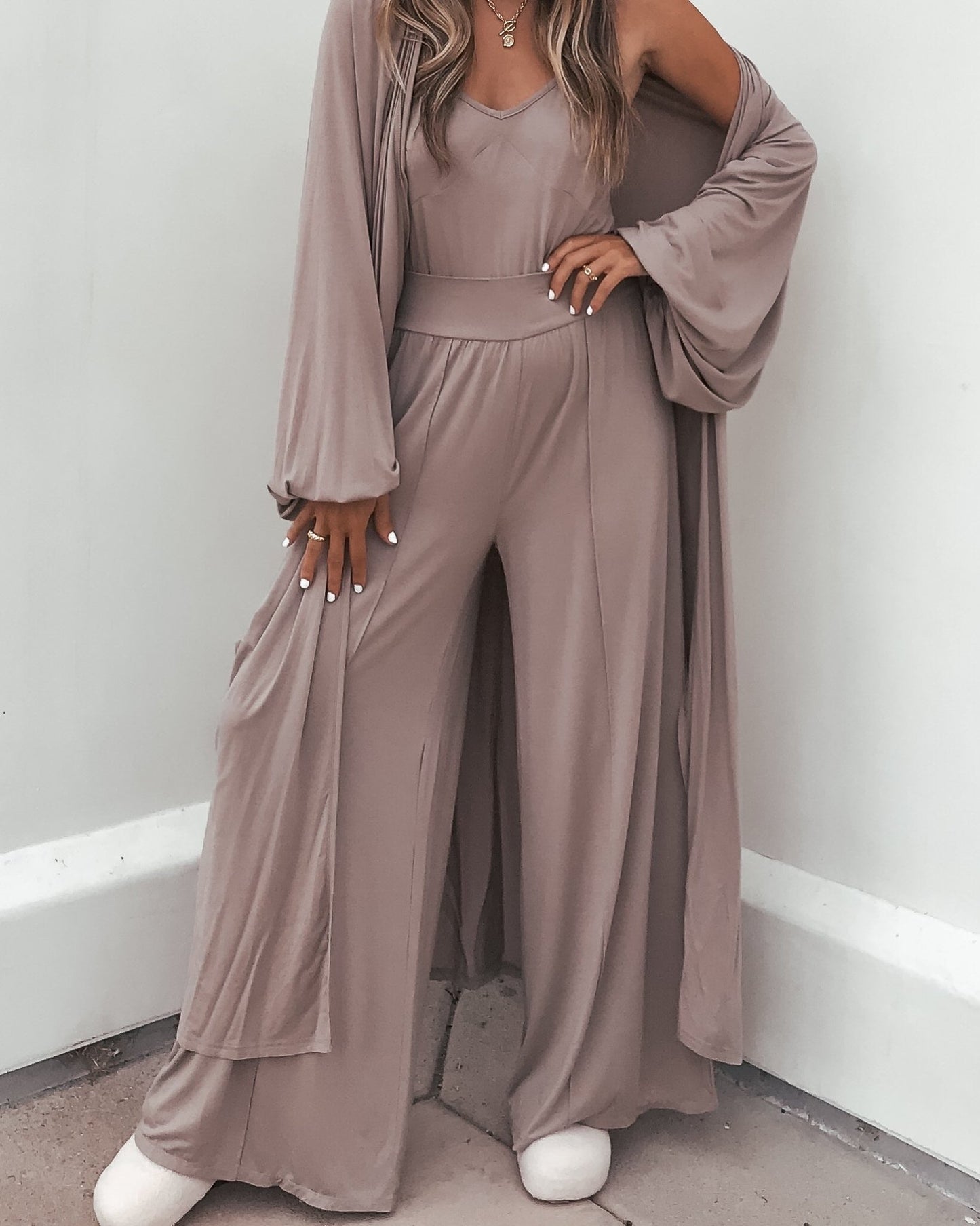 Buttery Soft Taupe Wide Leg Pants - Magnolia Boutique