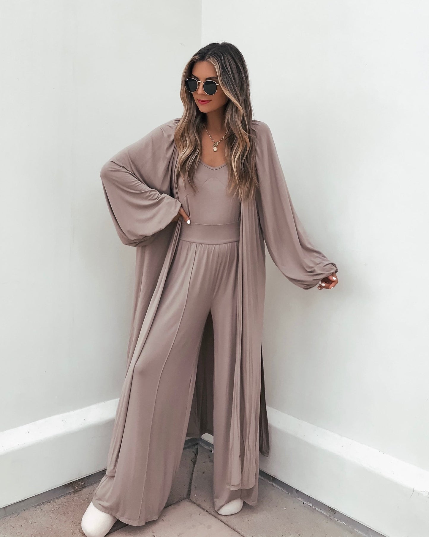 Buttery Soft Taupe Wide Leg Pants - Magnolia Boutique