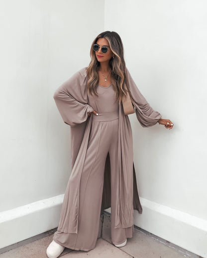 Buttery Soft Taupe Wide Leg Pants - Magnolia Boutique