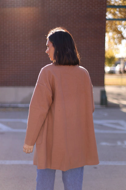 Camel Oversized Long Coat - Magnolia Boutique