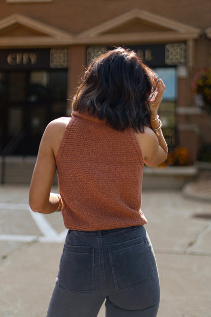 Camel Turtleneck Sweater Vest - Magnolia Boutique