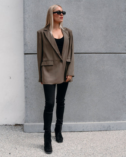 Carolina Single - Breasted Blazer - Olive | Pre Order - Magnolia Boutique